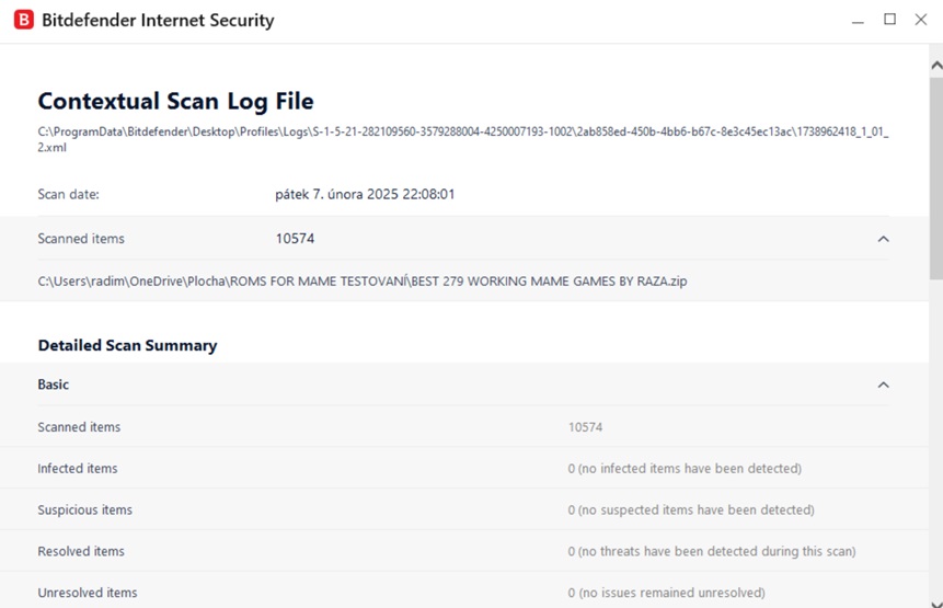 negative result for the presence of viruses